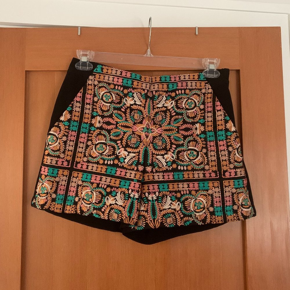 Top Shop Embroidered Hot Pants